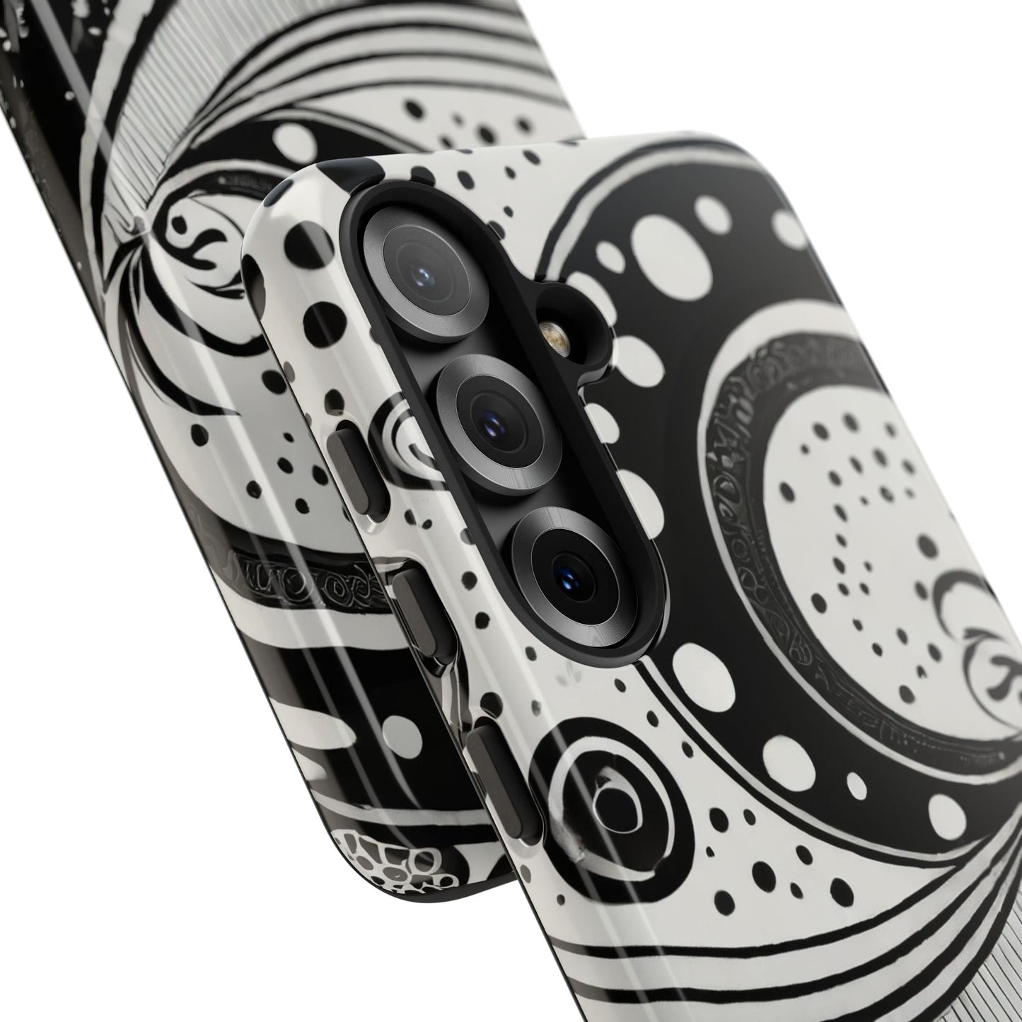 Artistic Black & White Swirl Tough Phone Case