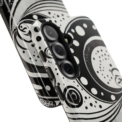 Artistic Black & White Swirl Tough Phone Case