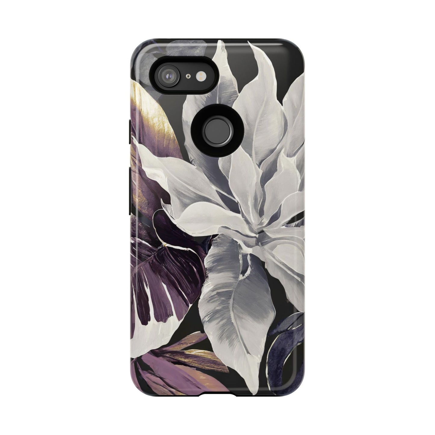 White & Plum Floral Tough Phone Case