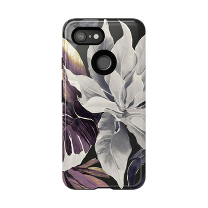 White & Plum Floral Tough Phone Case