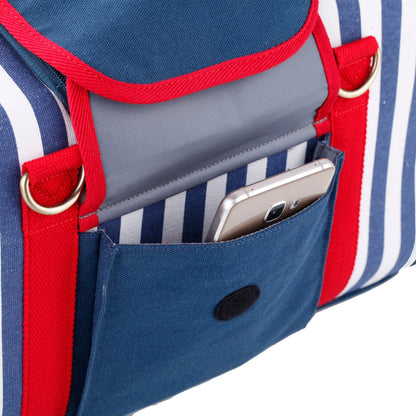 Nautical Striped Canvas Pet Carrier Bag