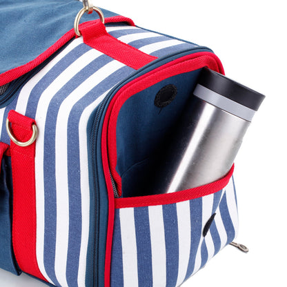 Nautical Striped Canvas Pet Carrier Bag