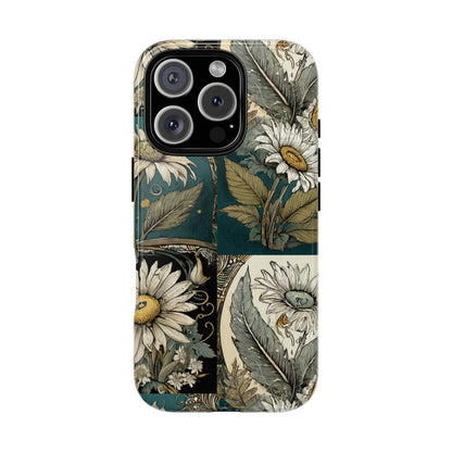 Abstract Teal Daisy Tough Phone Case
