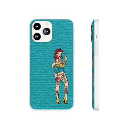 Sassy Pin-Up Stupid Boys Teal Flexi Phone Case