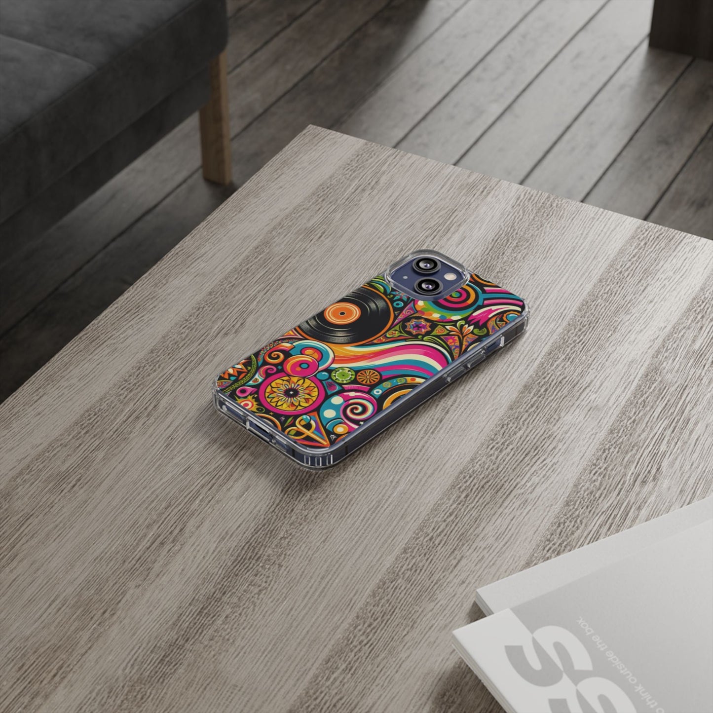 Colorful Vinyl Record Clear Phone Case
