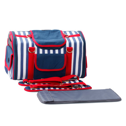 Nautical Striped Canvas Pet Carrier Bag