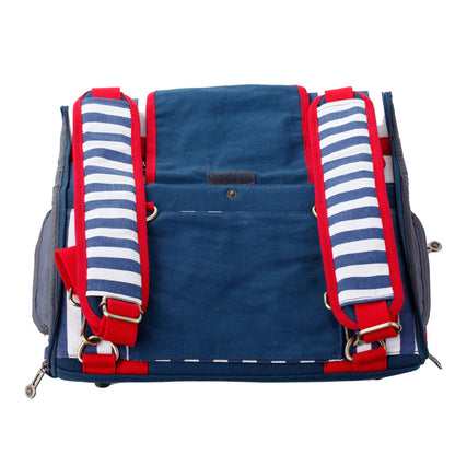 Nautical Striped Canvas Pet Carrier Bag