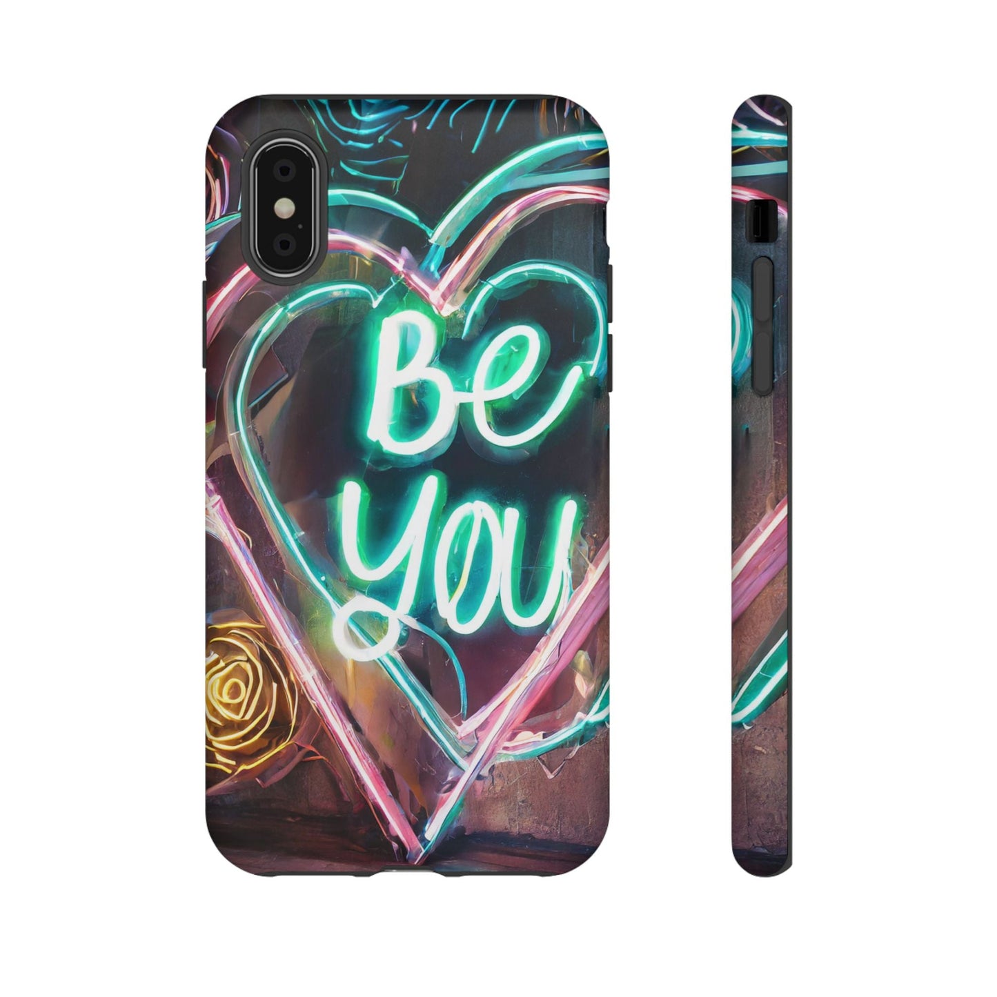 Be You Colorful Neon Heart Tough Phone Case
