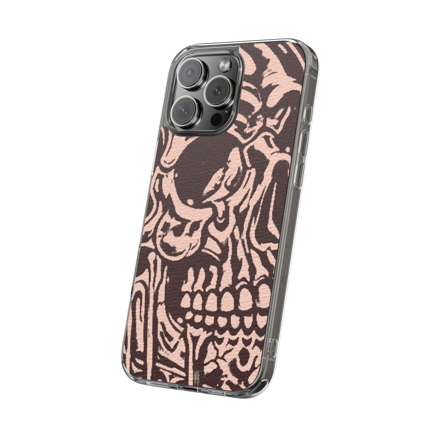 Gothic Abstract Skull Clear Phone Case