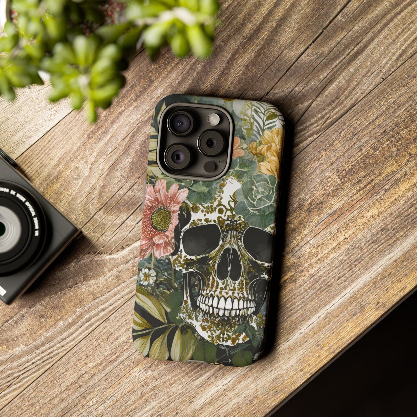 Floral Skull Tough Phone Case
