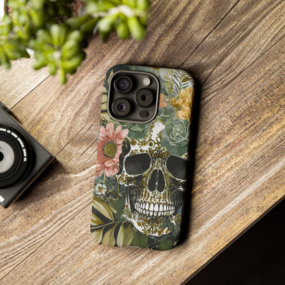 Floral Skull Tough Phone Case