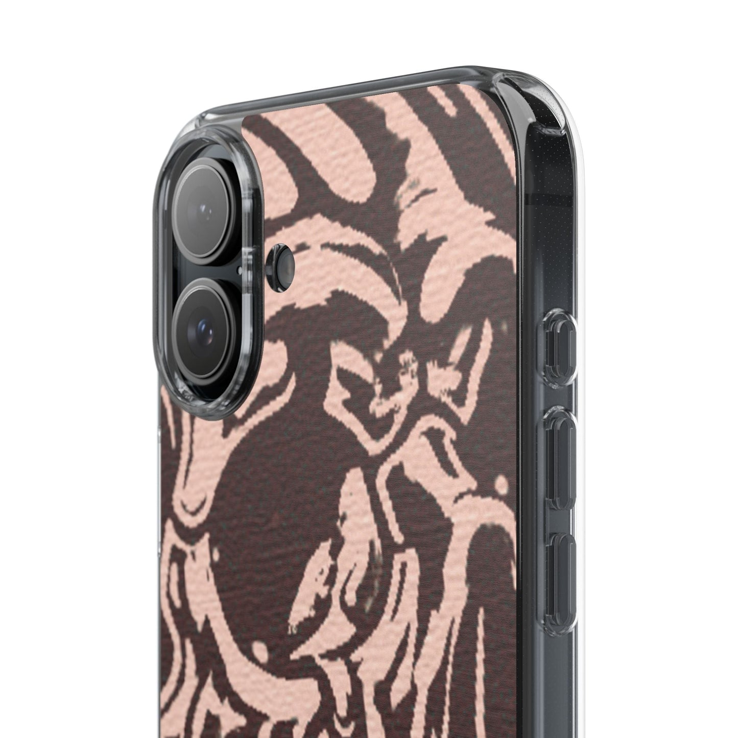 Gothic Abstract Skull Clear Phone Case
