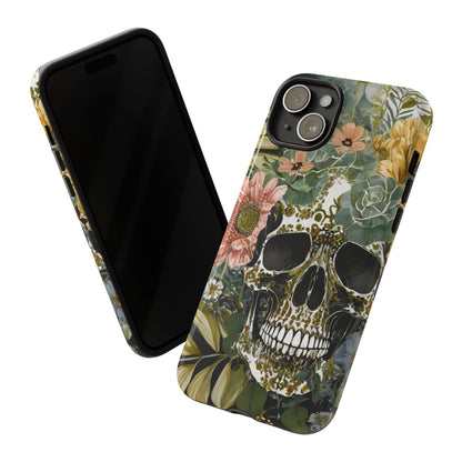 Floral Skull Tough Phone Case