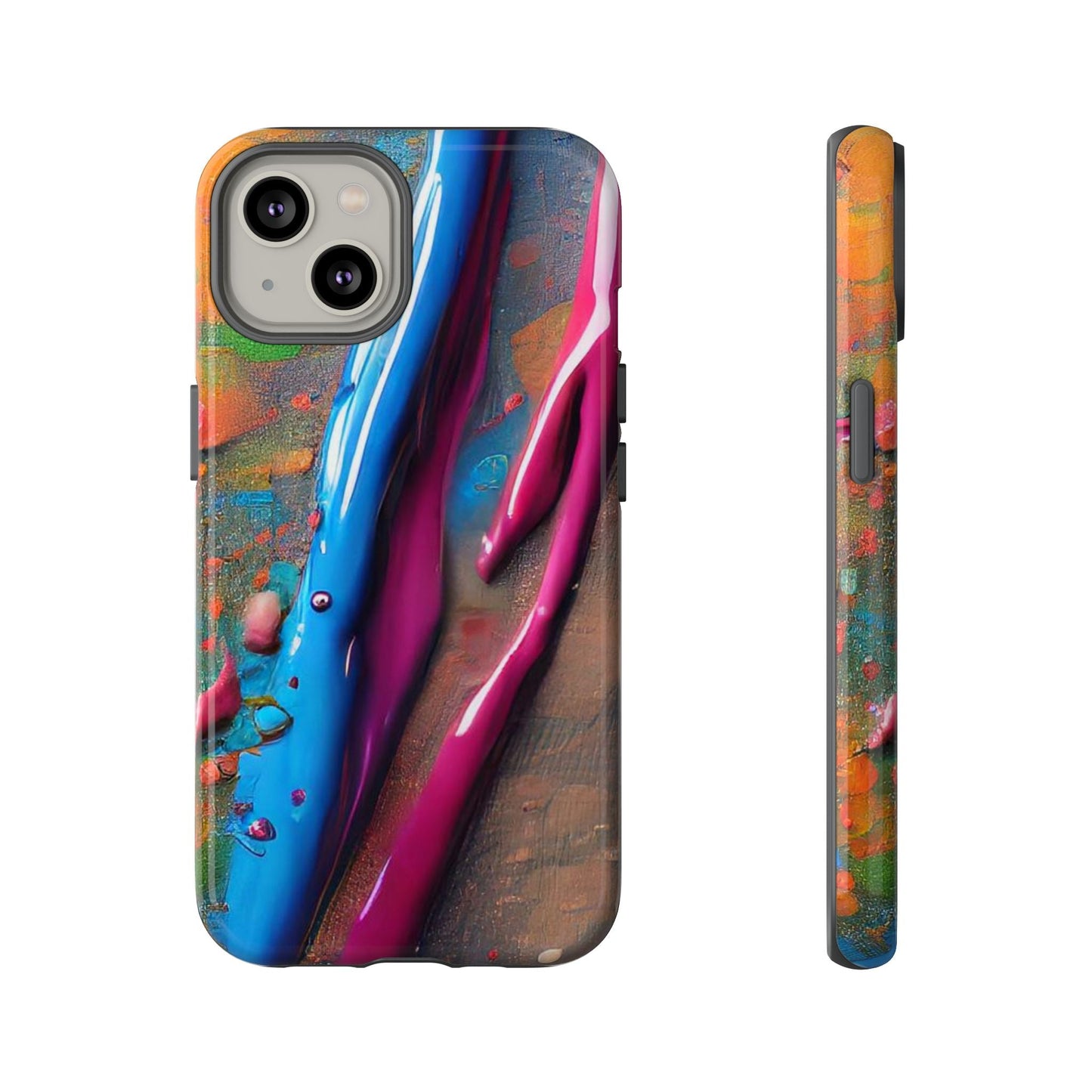 Colorful Artistic Paint Splatter Tough Phone Case