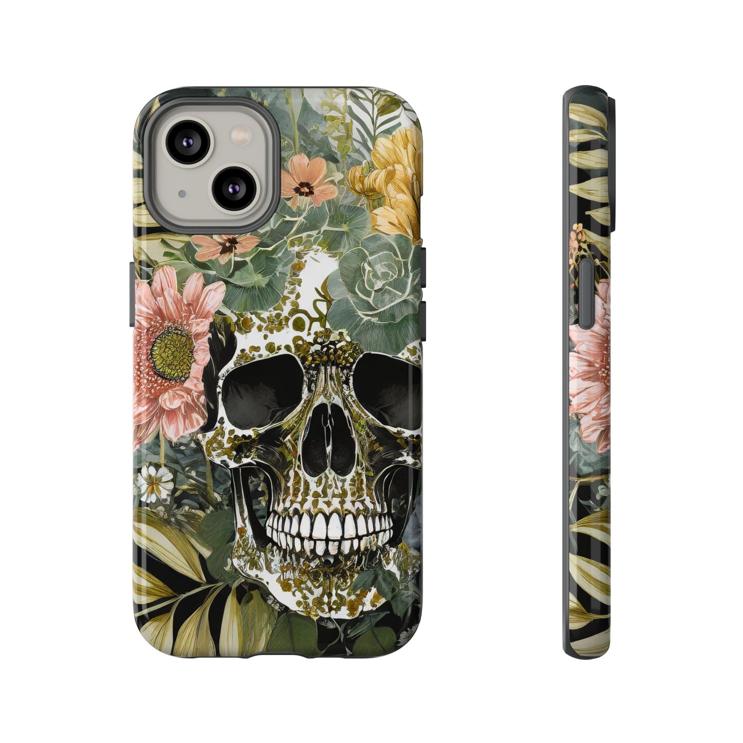 Floral Skull Tough Phone Case