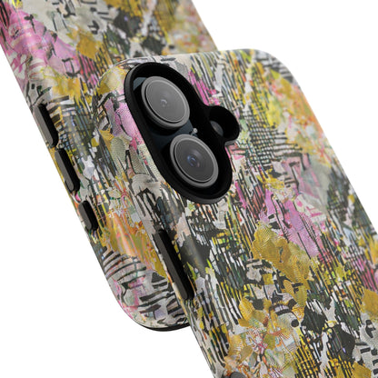 Purple Plaid Floral Artistic Tough Phone Case