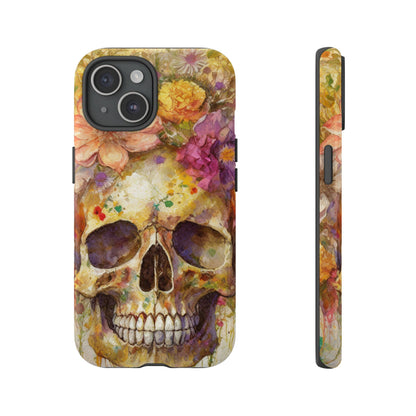 Unique Floral Skull Tough Phone Case