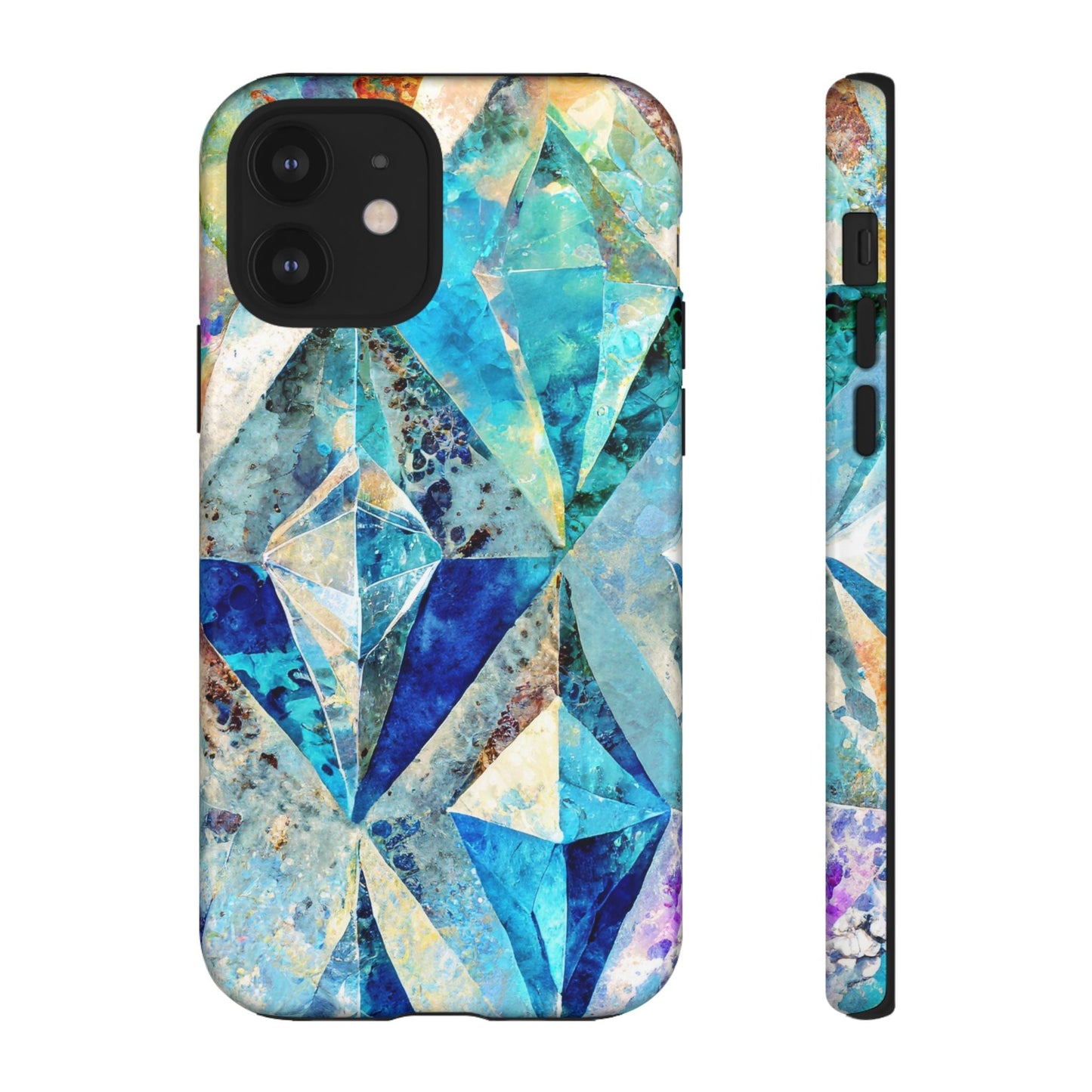 Diamond Blue Abstract Tough Phone Case
