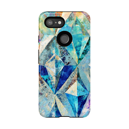 Diamond Blue Abstract Tough Phone Case