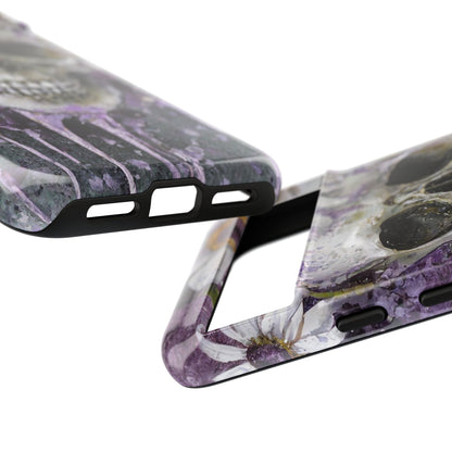 Plum Skull and Daisy Tough Phone Case