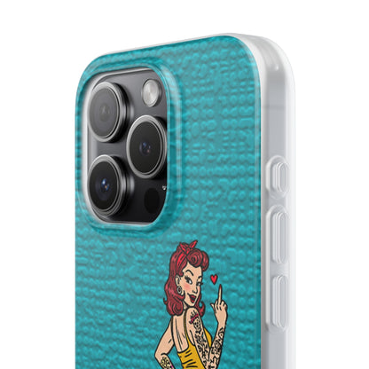 Sassy Pin-Up Stupid Boys Teal Flexi Phone Case