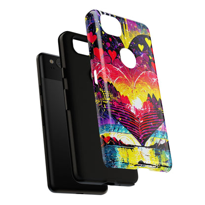 Vibrant Heart Sunset Tough Phone Case