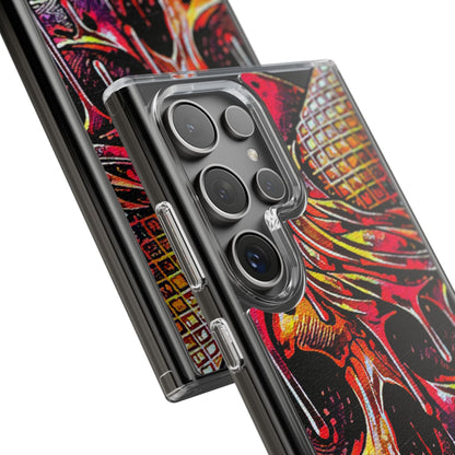 Neon Ice Cream Skull Clear Phone Case