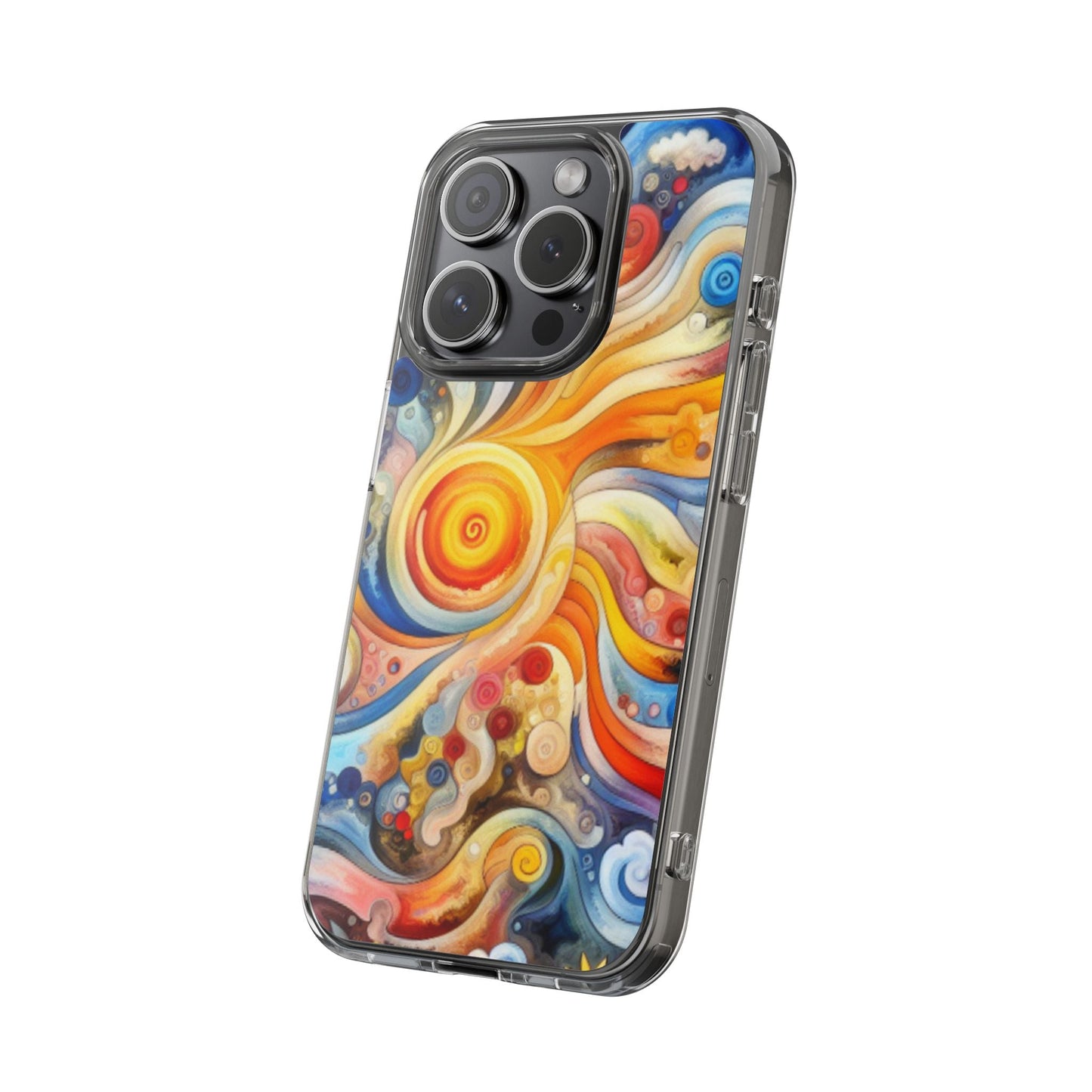 Colorful Abstract Swirl Clear Phone Case