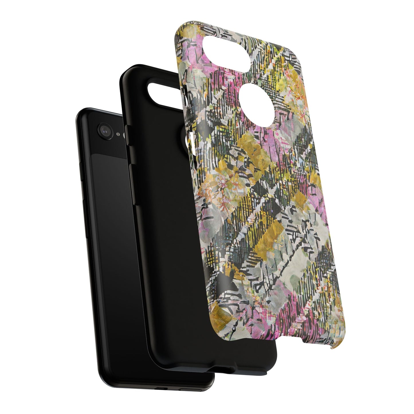 Purple Plaid Floral Artistic Tough Phone Case