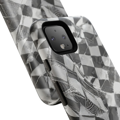 Abstract Checker Print Tough Phone Case
