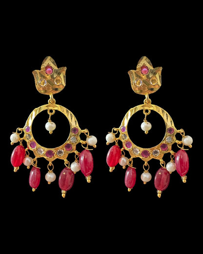 PS558 Hyderabadi / Nizami tirmani in fresh water pearls with chandbali( READY TO SHIP )