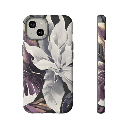 White & Plum Floral Tough Phone Case