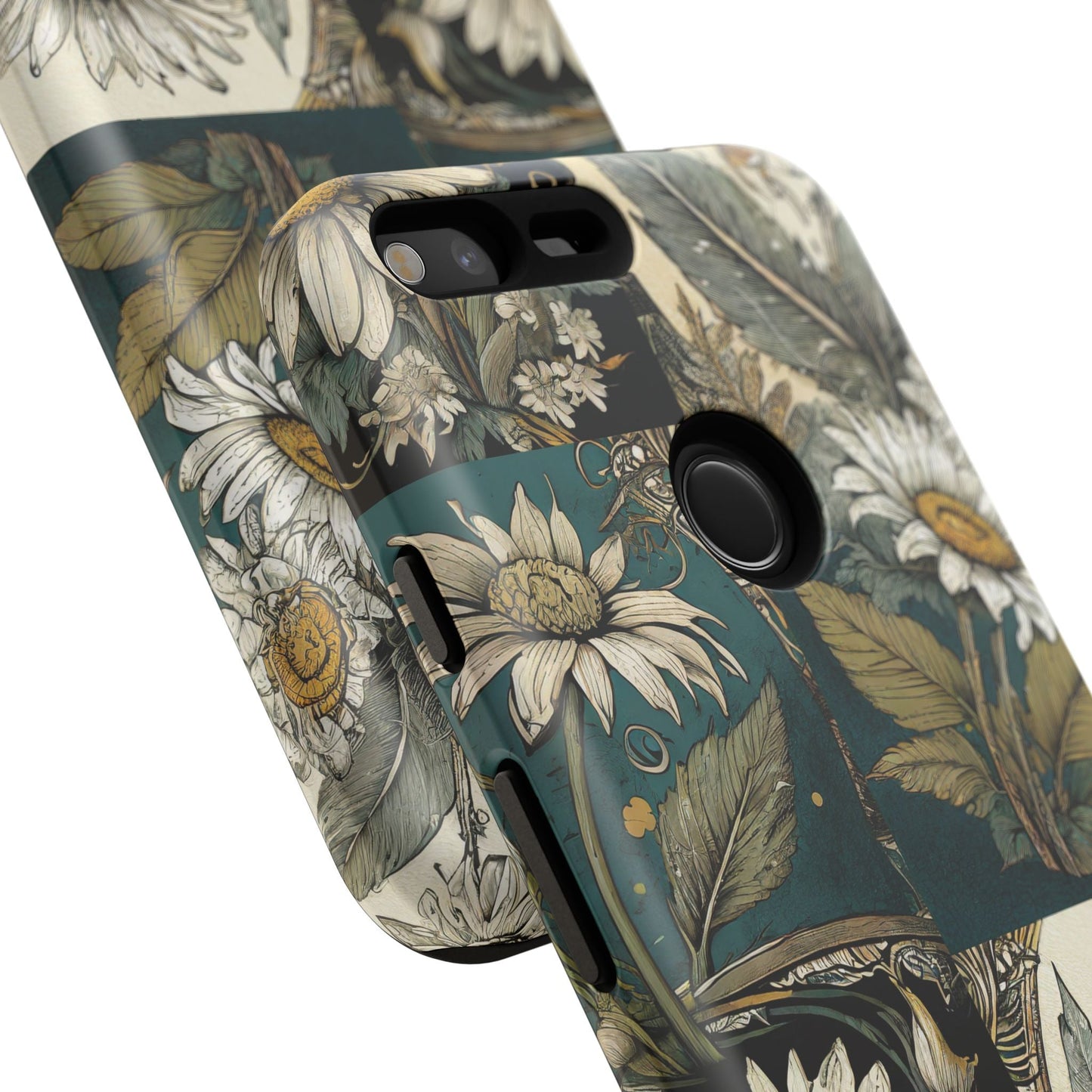 Abstract Teal Daisy Tough Phone Case