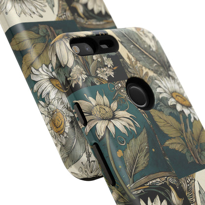 Abstract Teal Daisy Tough Phone Case