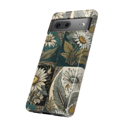Abstract Teal Daisy Tough Phone Case