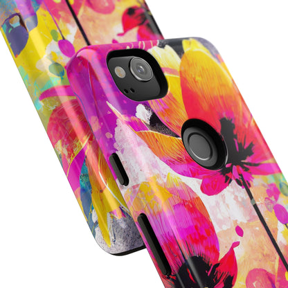 Neon Floral Tough Phone Case