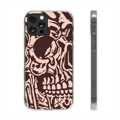 Gothic Abstract Skull Clear Phone Case