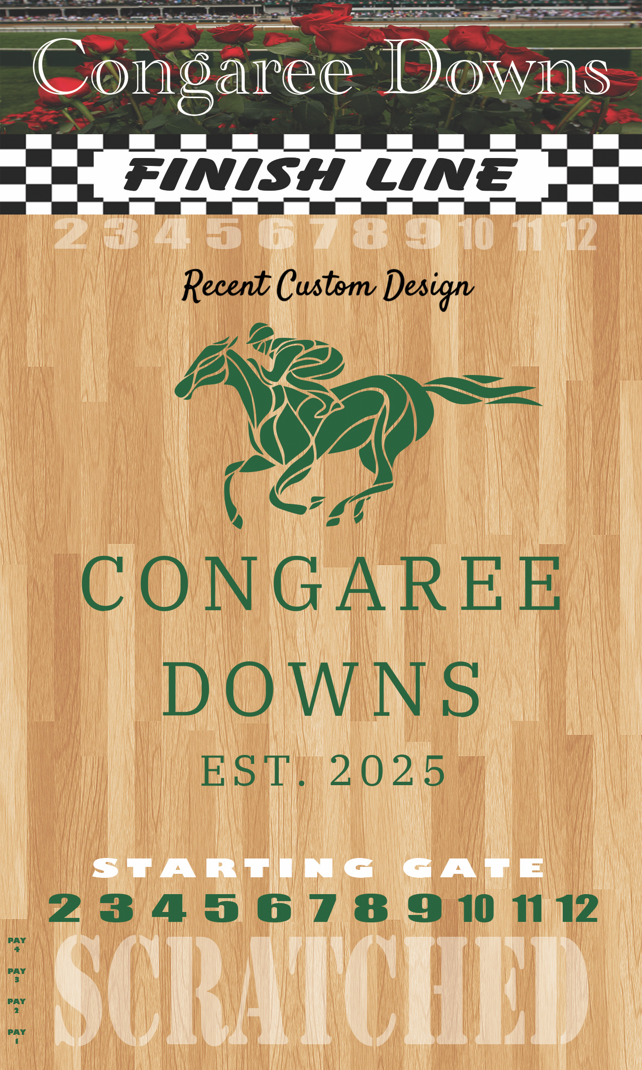 The Horse Race Party Game Striped Track Edition