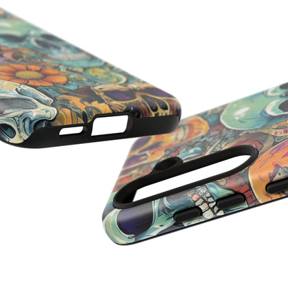 Artistic Skull Collage Tough Phone Case