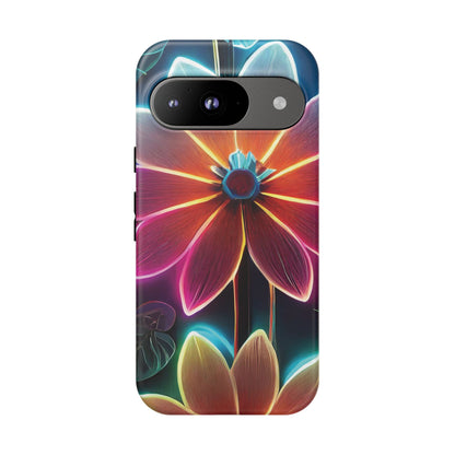 Vibrant Neon Flowers Tough Phone Case