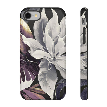 White & Plum Floral Tough Phone Case