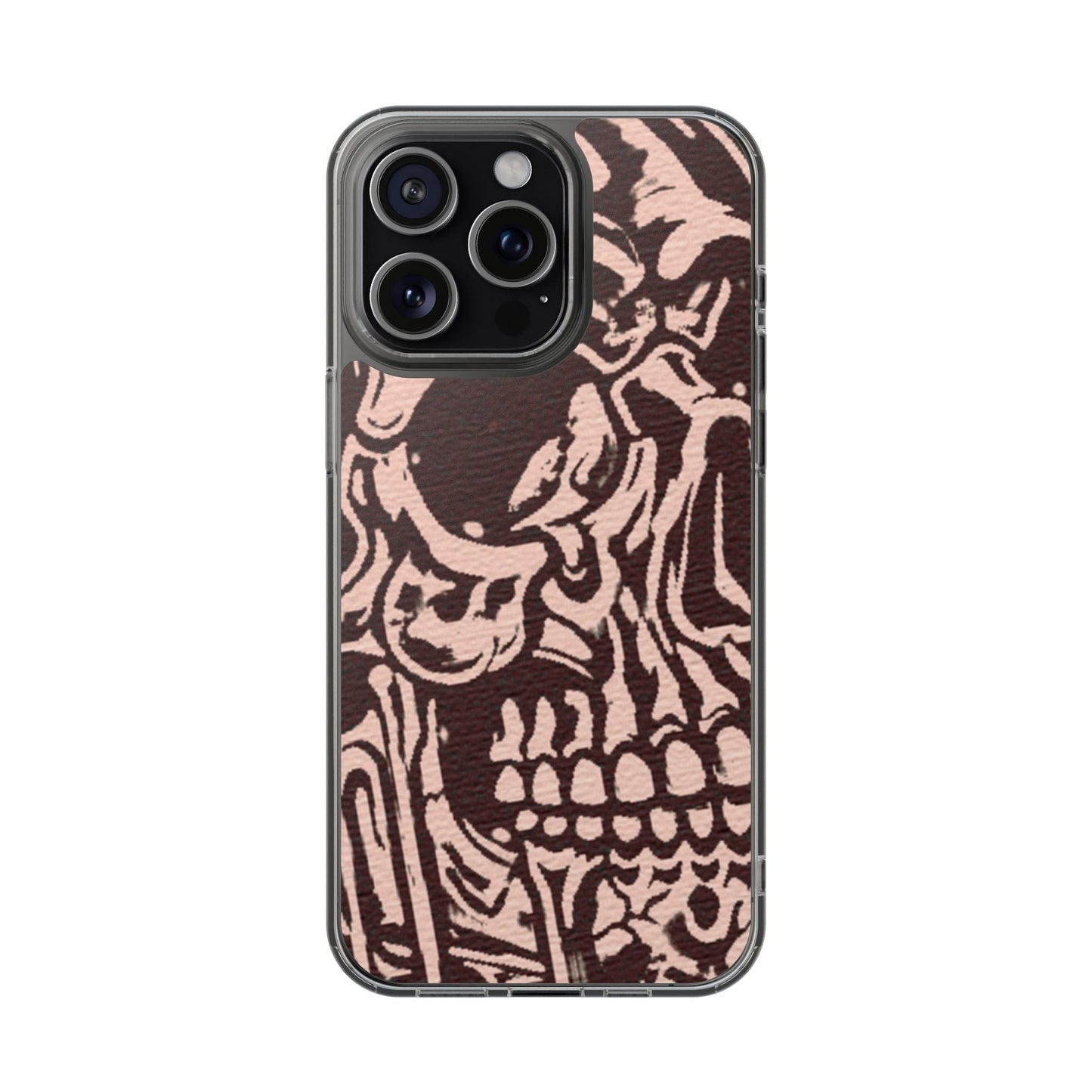 Gothic Abstract Skull Clear Phone Case