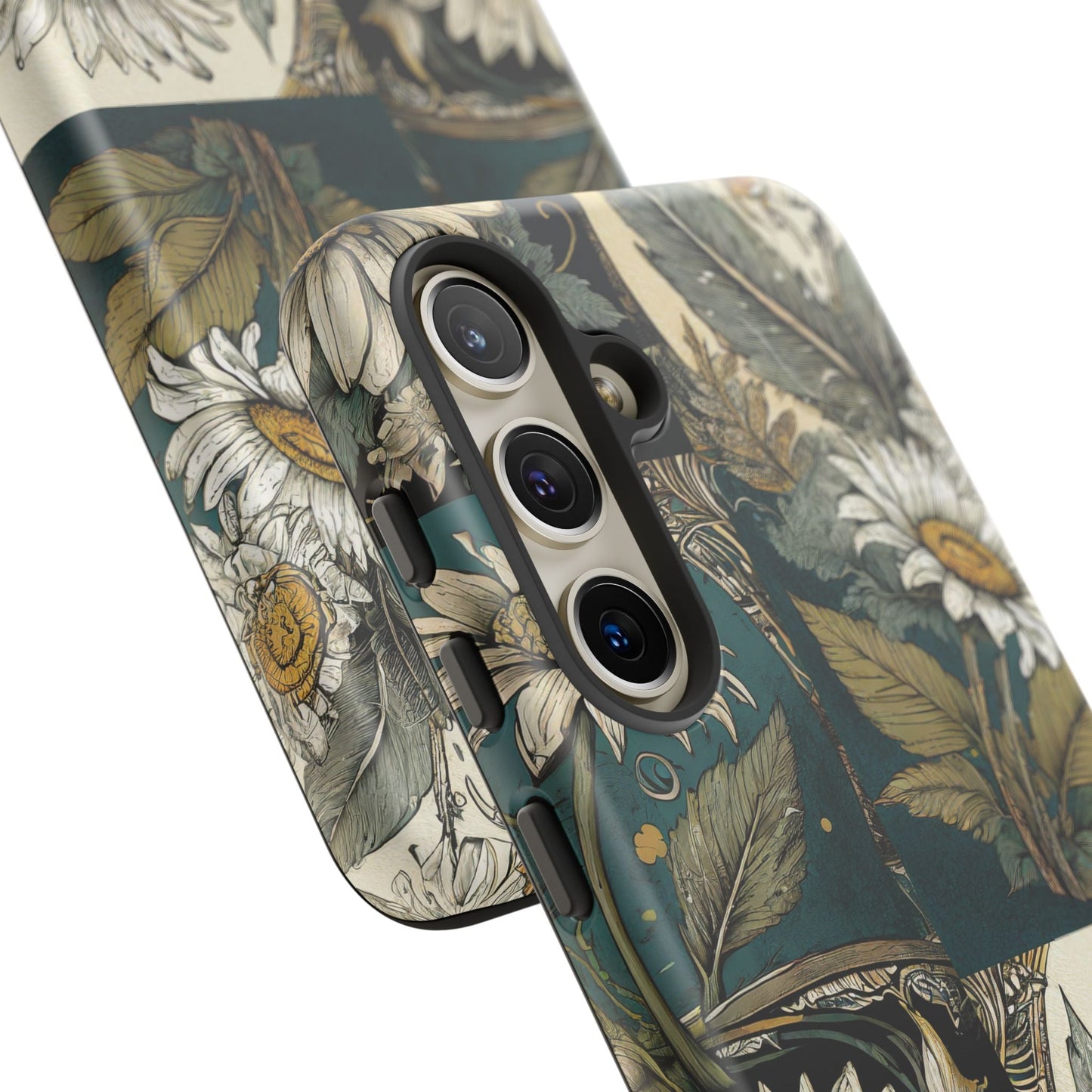 Abstract Teal Daisy Tough Phone Case