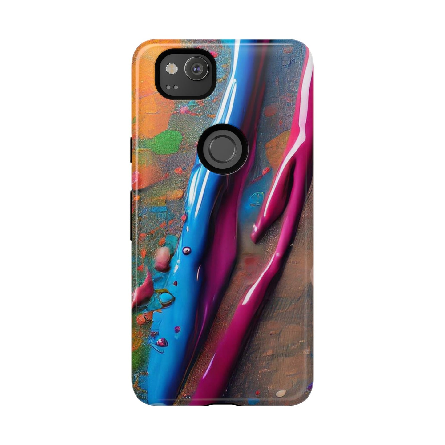 Colorful Artistic Paint Splatter Tough Phone Case