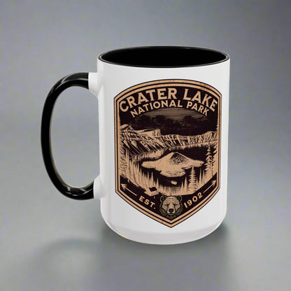 Crater Lake Accent Coffee Mug 11oz 15oz National Park Scenic Bear Shield