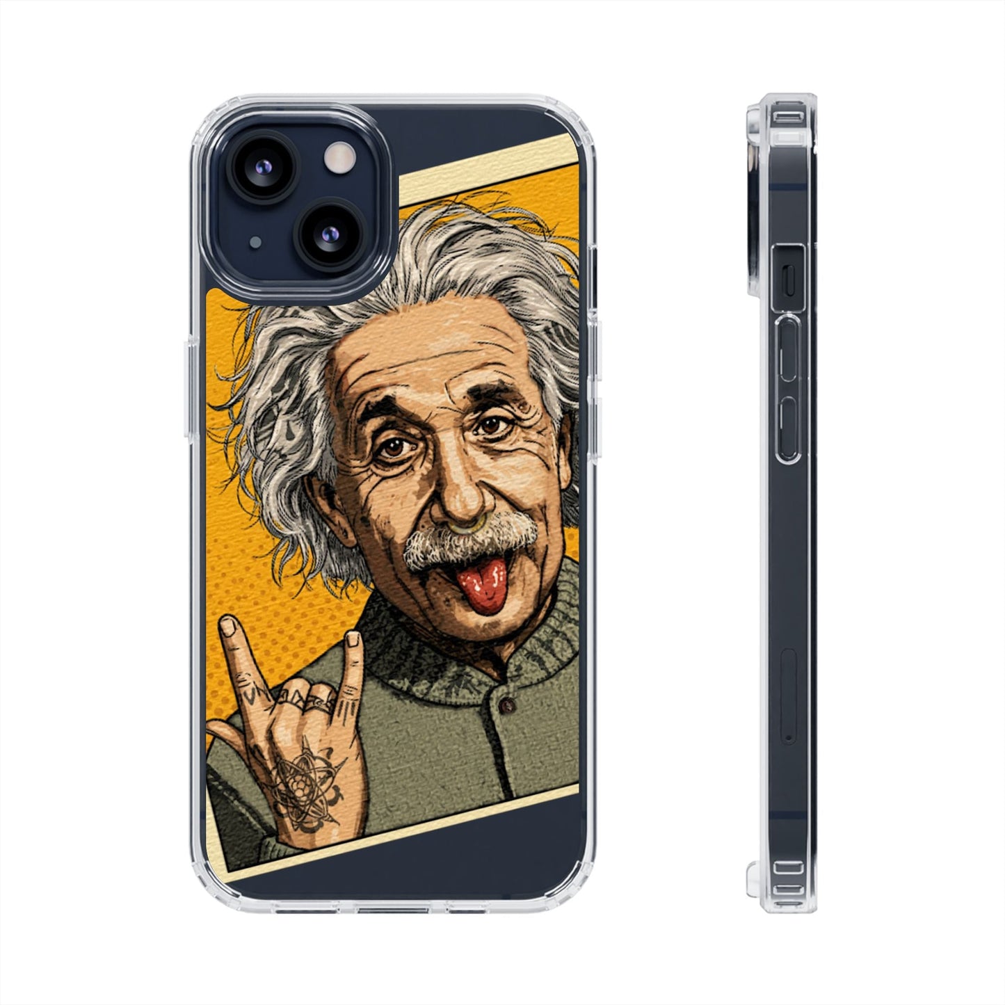 Edgy Einstein Clear Phone Cases