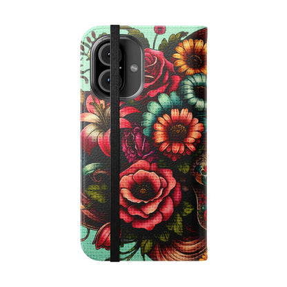 Sugar Skull Flip Wallet Phone Case