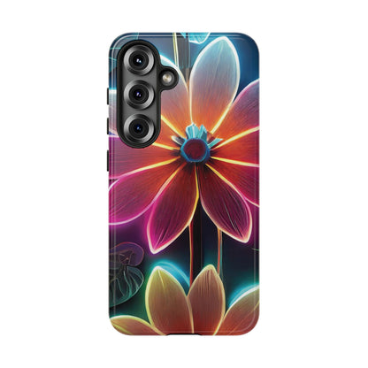 Vibrant Neon Flowers Tough Phone Case