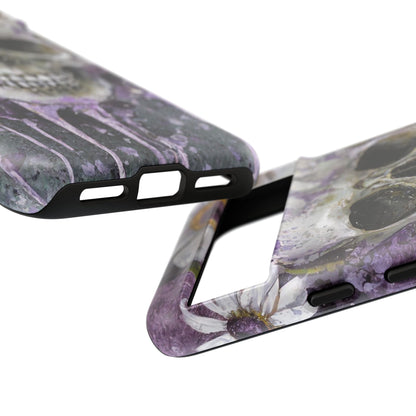 Plum Skull and Daisy Tough Phone Case