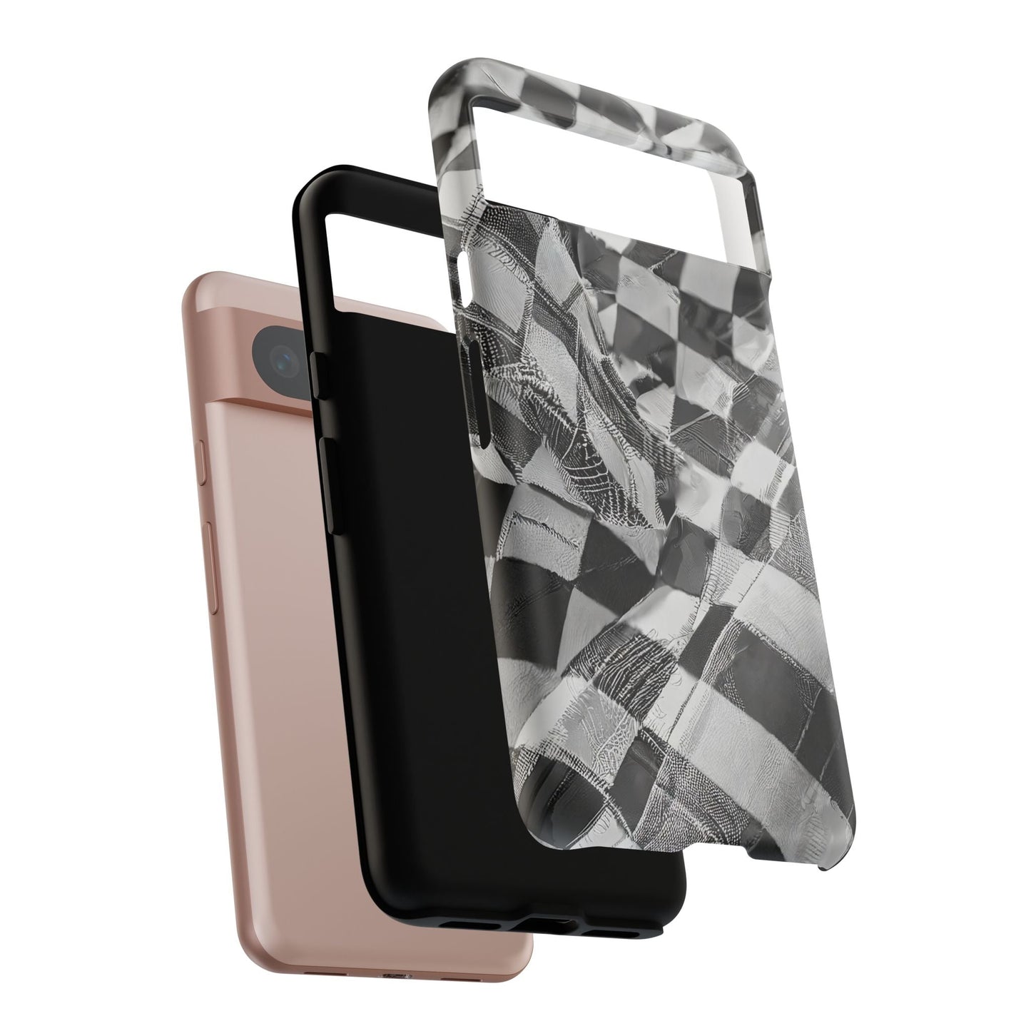 Abstract Checker Print Tough Phone Case
